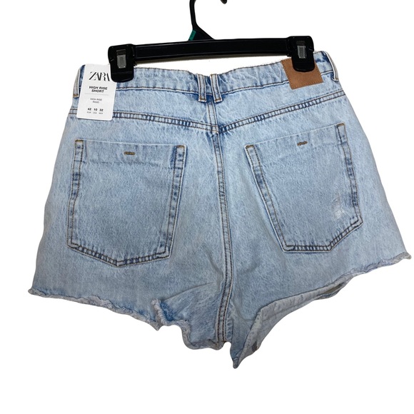 NWT ZARA High Rise Short Rigid Jean Denim Shorts Size 10 - Picture 2 of 8